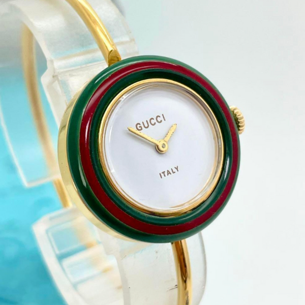 Rare Gucci Vintage Changeable Gold Bezel Watch Mechanical  display picture 1