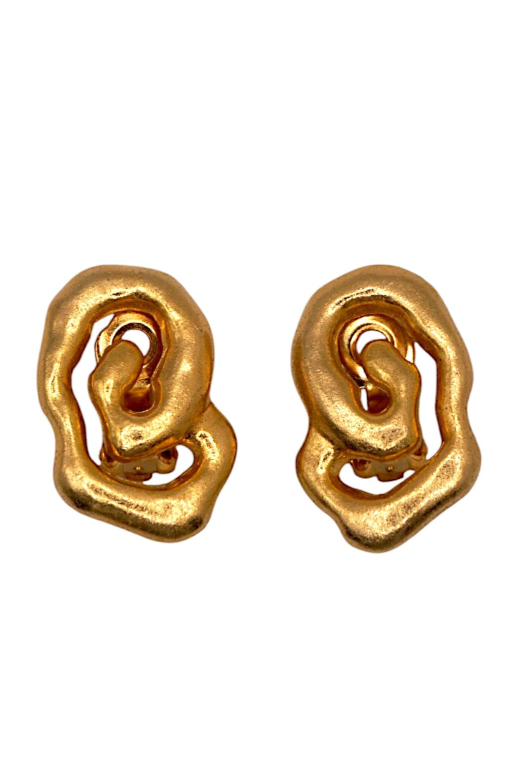 Abstract Gold Swirl Earrings