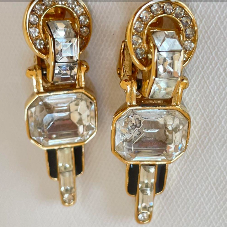 Vintage Givenchy Rhinestone Earrings
